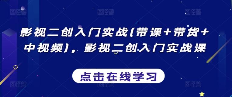 影视二创入门实战(带课+带货+中视频)，影视二创入门实战课-易读网