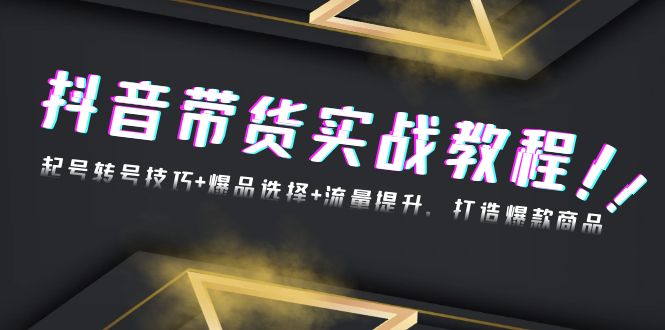 抖音带货实战教程：起号转号技巧+爆品选择+流量提升，打造爆款商品-易读网