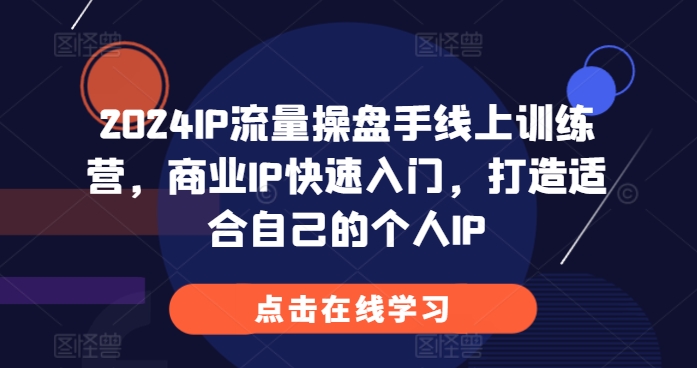 2024IP流量操盘手线上训练营，商业IP快速入门，打造适合自己的个人IP-易读网