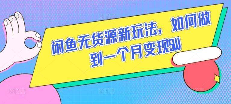 闲鱼无货源新玩法，如何做到一个月变现5W【揭秘】-易读网