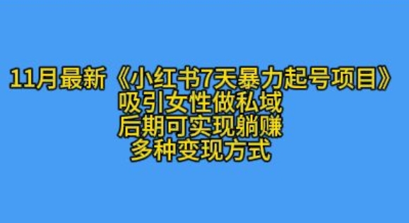 K总部落11月最新小红书7天暴力起号项目，吸引女性做私域【揭秘】-易读网