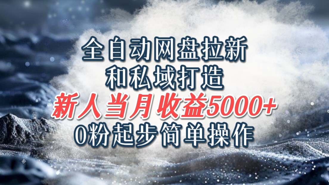 全自动网盘拉新和私域打造，0粉起步简单操作，新人入门当月收益5000以上-易读网