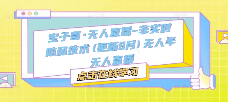宝子哥·无人直播-非实时防风技术(更新9月)无人半无人直播-易读网