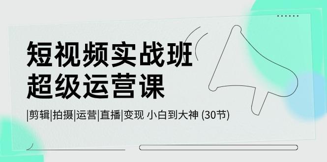 短视频实战班超级运营课 |剪辑|拍摄|运营|直播|变现 小白到大神 (30节)-易读网