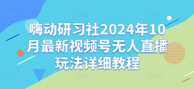 嗨动研习社2024年10月最新视频号无人直播玩法详细教程-易读网