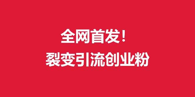 (全网首发)外面收费几千的裂变引流高质量创业粉-易读网