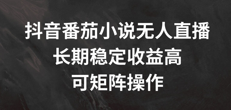 抖音番茄小说无人直播，长期稳定收益高，可矩阵操作【揭秘】-易读网