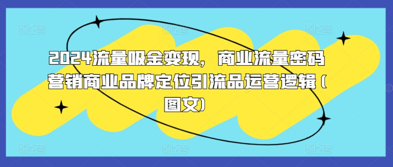 2024流量吸金变现，商业流量密码营销商业品牌定位引流品运营逻辑(图文)-易读网
