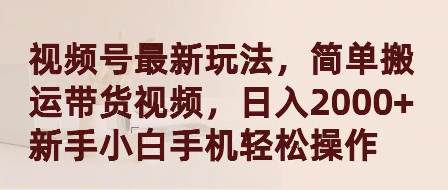 (9486期)视频号最新玩法，简单搬运带货视频，日入2000+，新手小白手机轻松操作-易读网