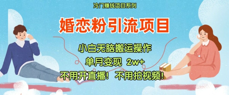 小红书婚恋粉引流，不用开直播，不用拍视频，不用做交付【揭秘】-易读网