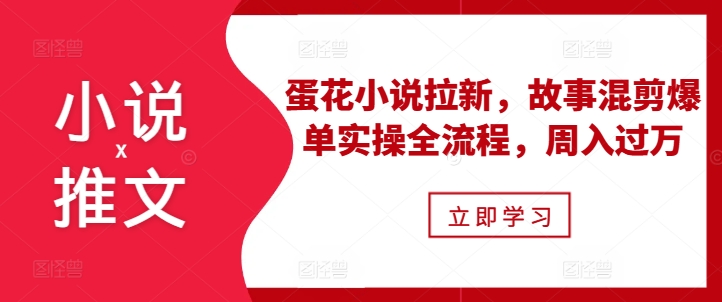 小说推文之蛋花小说拉新，故事混剪爆单实操全流程，周入过万-易读网