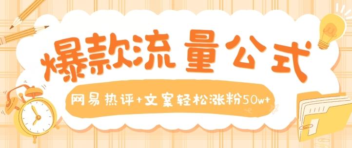 爆款流量公式，网易热评+文案轻松涨粉50w+【揭秘】-易读网
