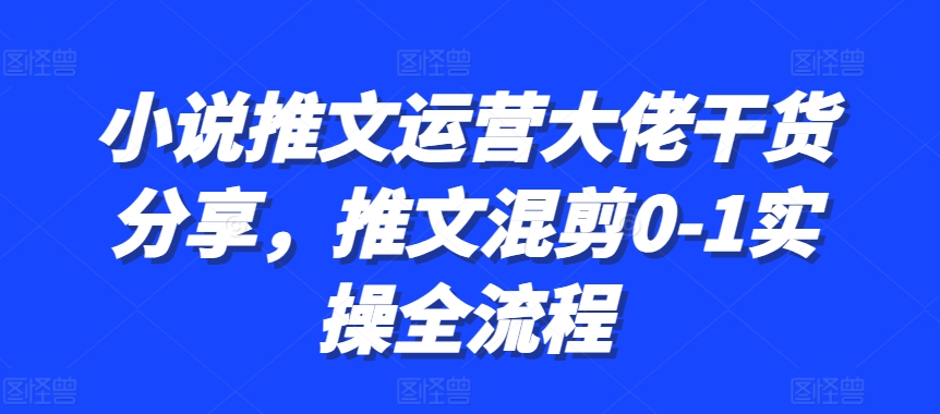 小说推文运营大佬干货分享，推文混剪0-1实操全流程-易读网