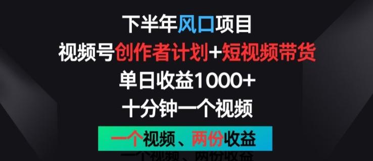 下半年风口项目，视频号创作者计划+视频带货，一个视频两份收益，十分钟一个视频【揭秘】-易读网