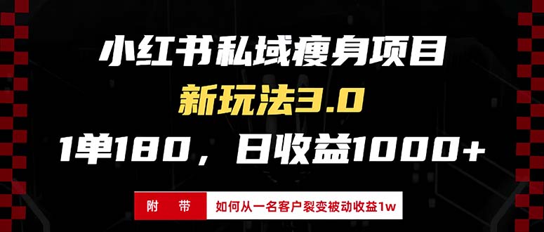 小红书瘦身项目3.0模式，新手小白日赚收益1000+(附从一名客户裂变收益…-易读网