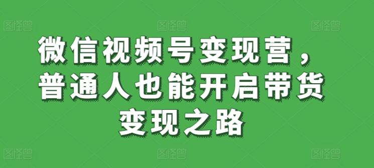 微信视频号变现营，普通人也能开启带货变现之路-易读网