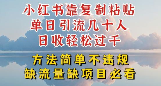 小红书靠复制粘贴单日引流几十人目收轻松过千，方法简单不违规【揭秘】-易读网