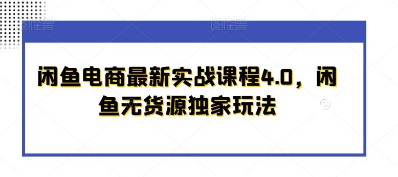 闲鱼电商最新实战课程4.0，闲鱼无货源独家玩法-易读网