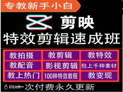 剪映特效教程和运营变现教程，特效剪辑速成班，专教新手小白-易读网