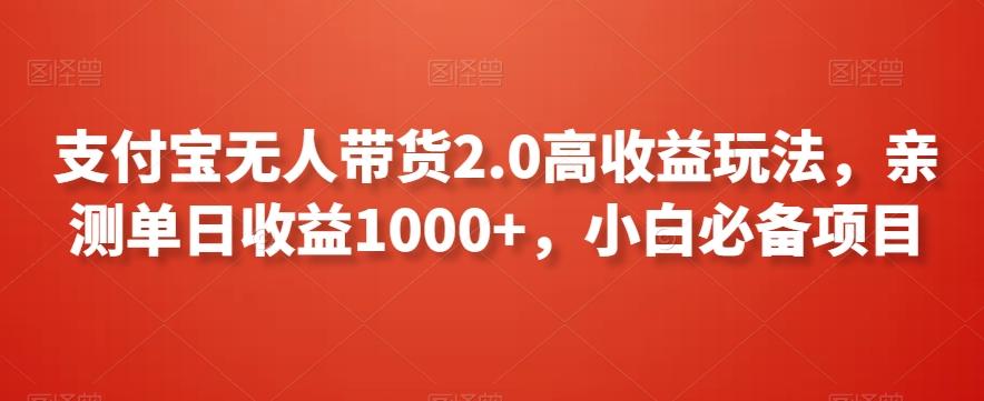 支付宝无人带货2.0高收益玩法，亲测单日收益1000+，小白必备项目【揭秘】-易读网