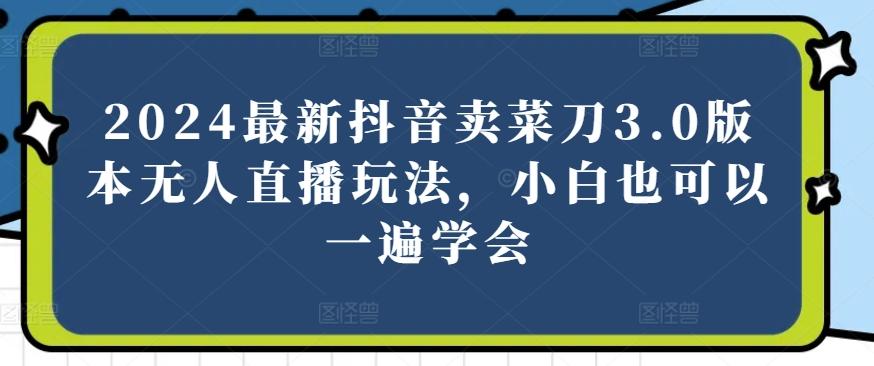 2024最新抖音卖菜刀3.0版本无人直播玩法，小白也可以一遍学会【揭秘】-易读网