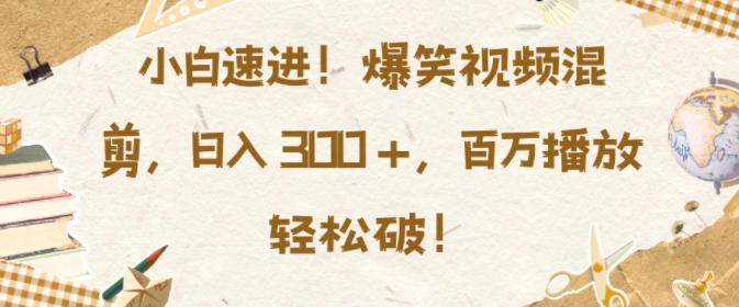 小白速进，爆笑视频混剪，日入3张，百万播放轻松破【揭秘】-易读网