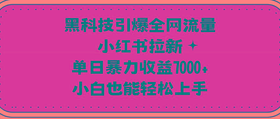 (9679期)黑科技引爆全网流量小红书拉新，单日暴力收益7000+，小白也能轻松上手-易读网